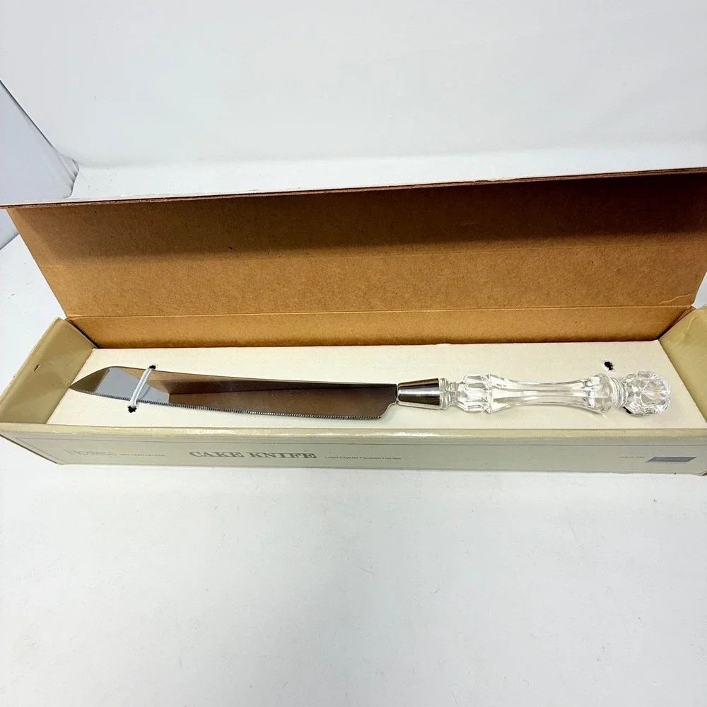 Fostoria Cake Knife Lead Crystal Handle Stainless Steel Blade Size‎ 13 1/4